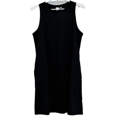 Gap Tank Top T-Shirt Dress Womens Size Medium Black Cotton Pockets Loose Fit NEW