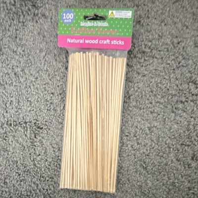 Krafter's Korner 100 Pack Unfinished Natural Wood Craft Sticks