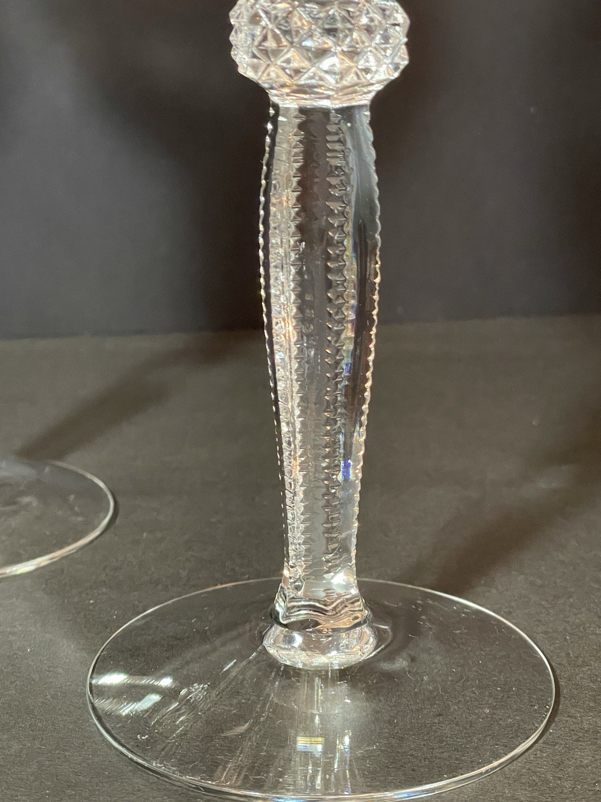 4 RIEKES-CRISA Williamsburg Cut Crystal Wine Hock  Goblet Glass Stemware 8”