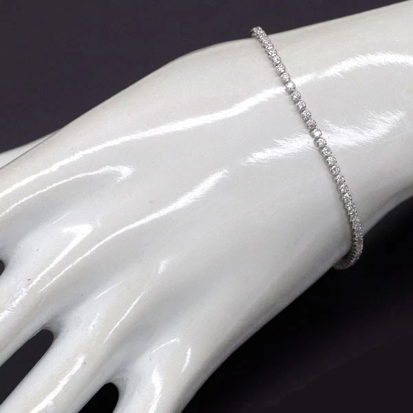 Brazalete Tenis K18WG Rosa Natural/Sin Cuello Diamantes 1.12ct - Auténtico Envío Gratis Foto 3 de 4