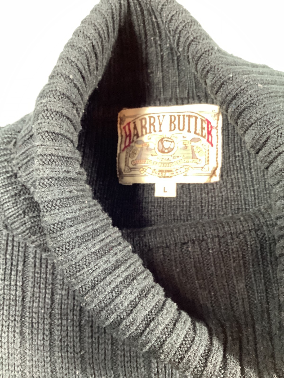 Harry Butler Black Jumper Pullover Large Sku 303 image 2