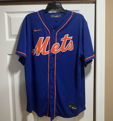 New Nike New York Mets Royal Blue Button Up Jersey Sz L #41 | eBay