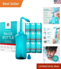 Ultimate Nasal Irrigation System with Ergonomic Neti Pot and 30 Rinse Packets
