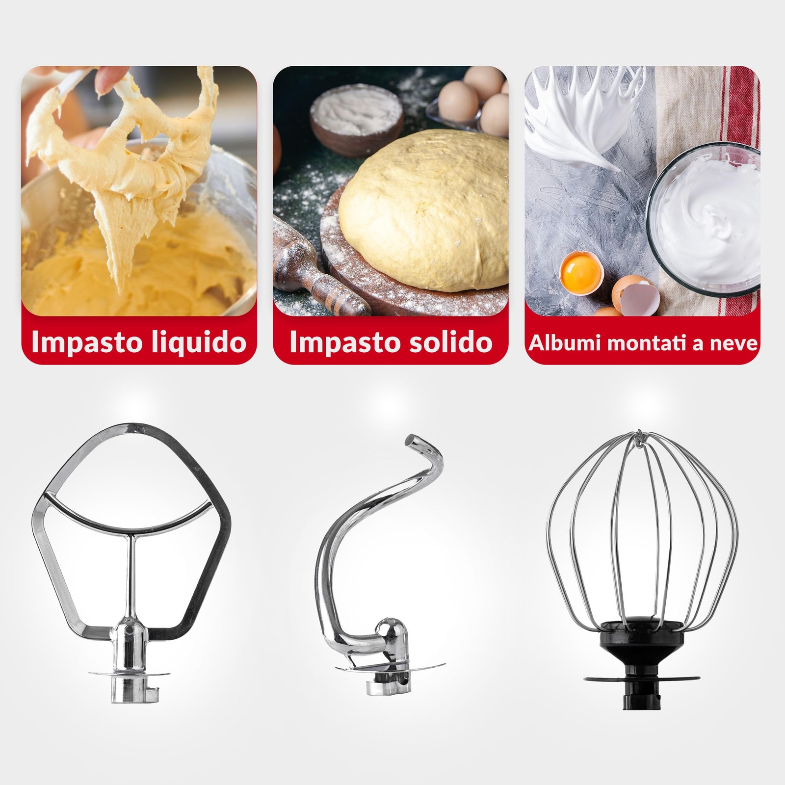 Lehmann Robot da Cucina Universale 3 in 1 Set Mescolatore con Sistema di foto 5