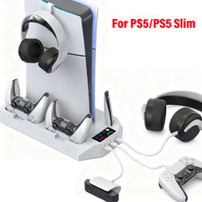 PS5/PS5 Slim Stand and Cooling Station with Controller Charging Station
