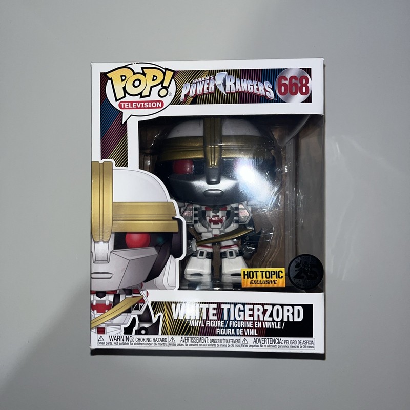 Funko Pop! Power Rangers White Tigerzord #668 Hot Topic Excl 25 Years