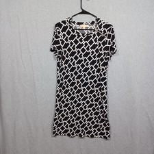 Michael Kors B &W Geometric  Shift Dress - Women's  Size M Short Sleeve 