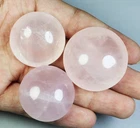 3pcs Natural Pink Rose Quartz Crystal Palm Stone Heart Reiki Healing Specimen
