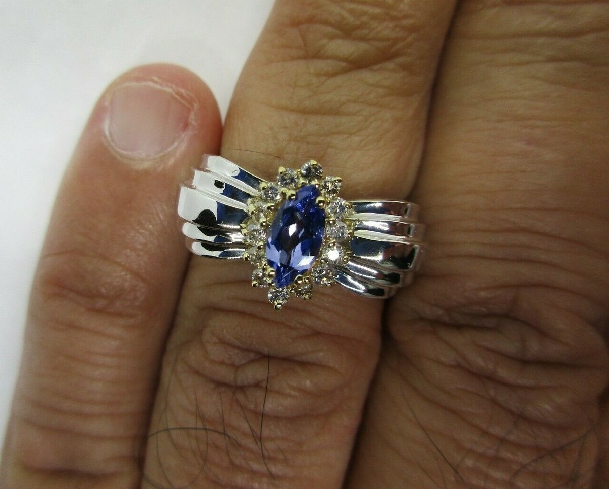 3/4 Carat 14K Gold Diamond Tanzanite Ring Grams Value