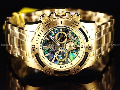 Invicta Men's 51mm Pro Diver SCUBA Chronograph ABALONE Dial Gold