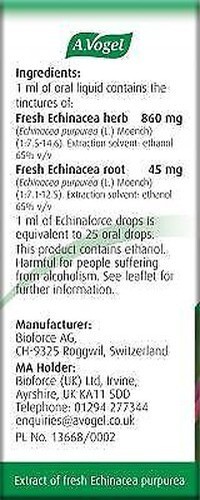 A Vogel Echinaforce Echinacea Immune Health Cold & Flu Drops (x100ml) - Picture 3 of 5