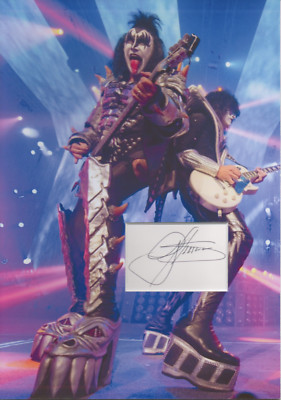 Gene Simmons signiertes 12x8 Foto Display KISS Crazy Nights Echtheitszertifikat