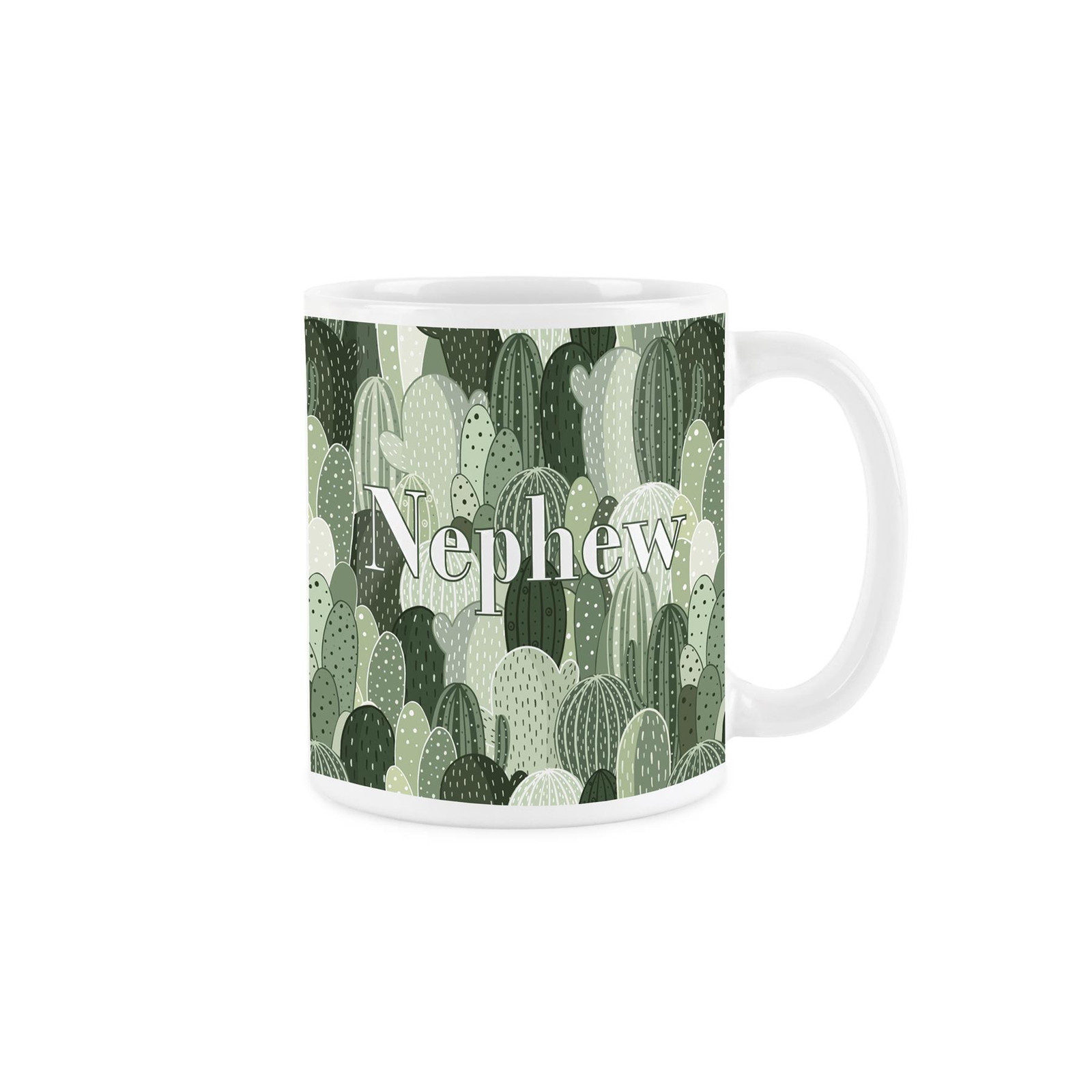 Nephew Mug - Cactus Plants Gift for Nephews - Tea/Coffee Green Ceramic Cup