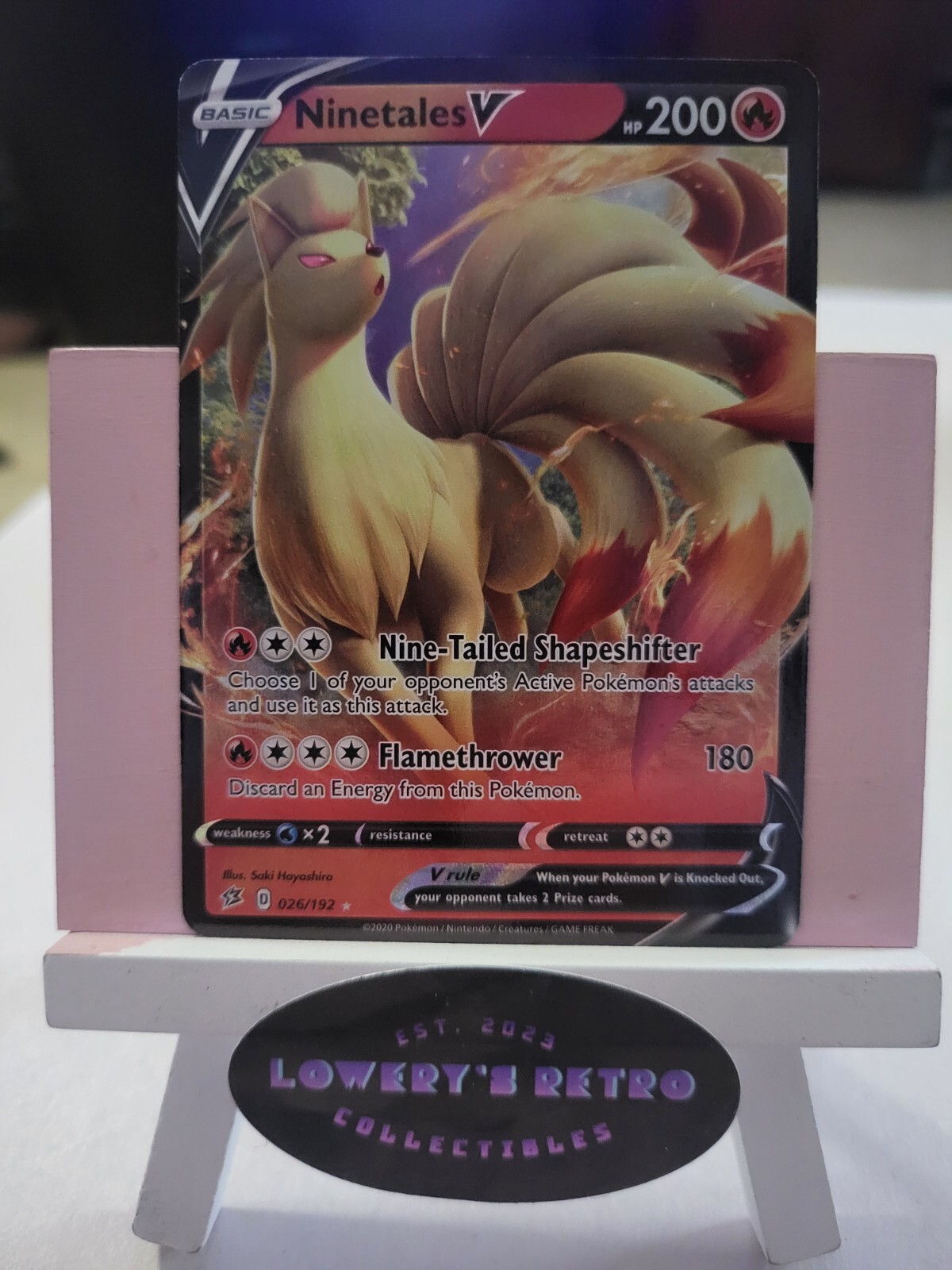 Ninetales V - 026/192 - Pokemon Card TCG - Rebel Clash - Ultra Rare Holo - NM