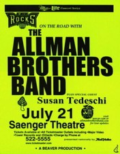 THE ALLMAN BROTHERS BAND 1999 TOUR NEW ORLEANS POSTER / FLYER / HANDBILL / GREEN