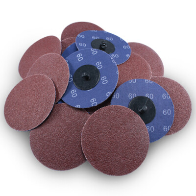 25 Pack - 3'' 60 Grit A/O Quick Change Sanding Disc Black Hawk, Type R Roloc