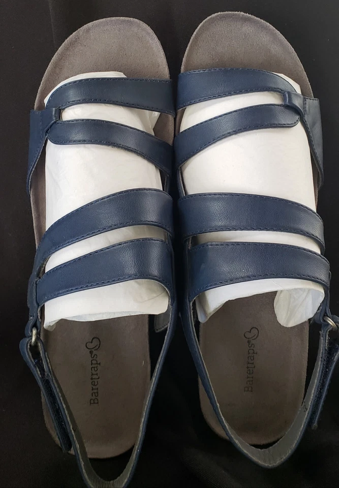 New Baretraps Sandals Womens 11 M JENIFER Navy Blue Slingback Comfort Shoes  - Image 2 of 4