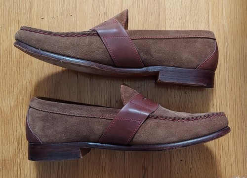 COLE HAAN C06891 MENS 2-TONE BROWN SUEDE & LEATHER PENNY LOAFERS SIZE 11.5 M USA - Picture 10 of 16