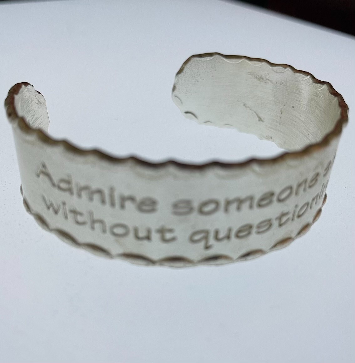 Rustic Cuff Silver Tone Bracelet - image 3