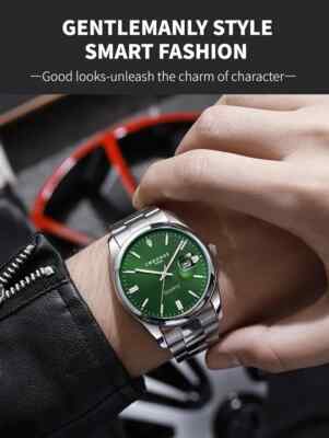 Elegant CHRONOS Men's Watch - Stainless Steel & Luminous Dial