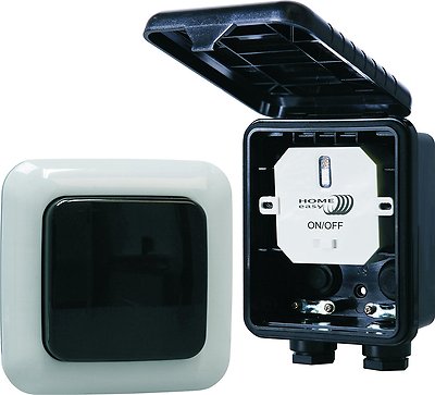 Home Easy Funk- Außenwandschalter HE834S 1000W mit Außen-Wandtaster IP44 Outdoor