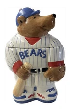 Certified International Baseball Bear Cookie Jar CoCo Dowley VTG Rare 12” EUC