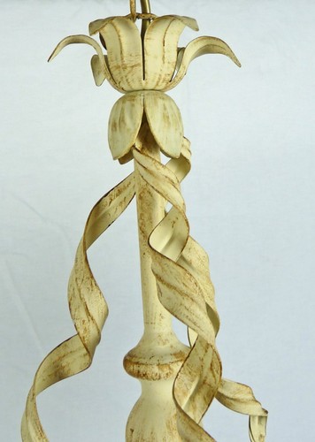 Lampadario stanza da letto con 3 luci in avorio con paralumi shabby chic art.602 - Imagen 7 de 8