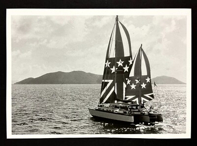 1990 Australian Flag Sailboat Yacht Charter VTG Open Water Sailing Press Photo