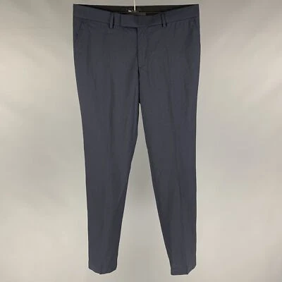 THE KOOPLES Pantalon Habillé Laine Couleur Bleu Marine Motif Rayure Taille 32 - Photo 1/4