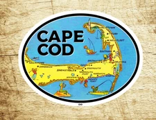 Cape Cod Massachusetts Crabbing Vintage Travel Sticker Decal 3.75"