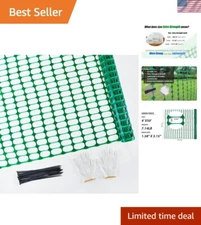 Lightweight and Durable 4'x50' Plastic Mesh Fence for Construction and Gardens