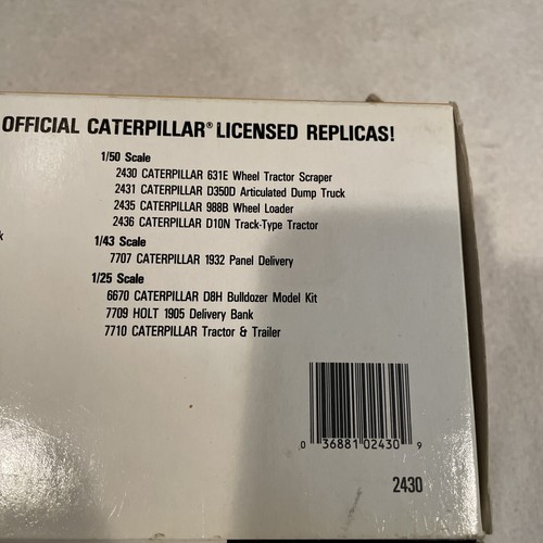 ERTL 1:50 Scale Die-Cast 2430 Caterpillar 631E Wheel Tractor scraper D201 NEW - Afbeelding 5 van 5
