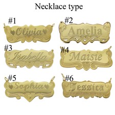 14K Gold Personalized Name Necklace Name Plate any Name for Kid Girls
