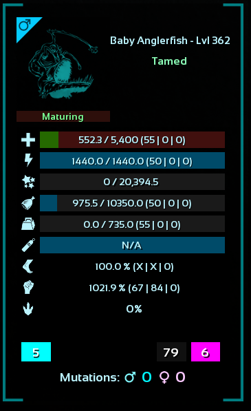 ARK Survival Ascended TOP STATS Galaxy Anglerfish 362 lvl - PC