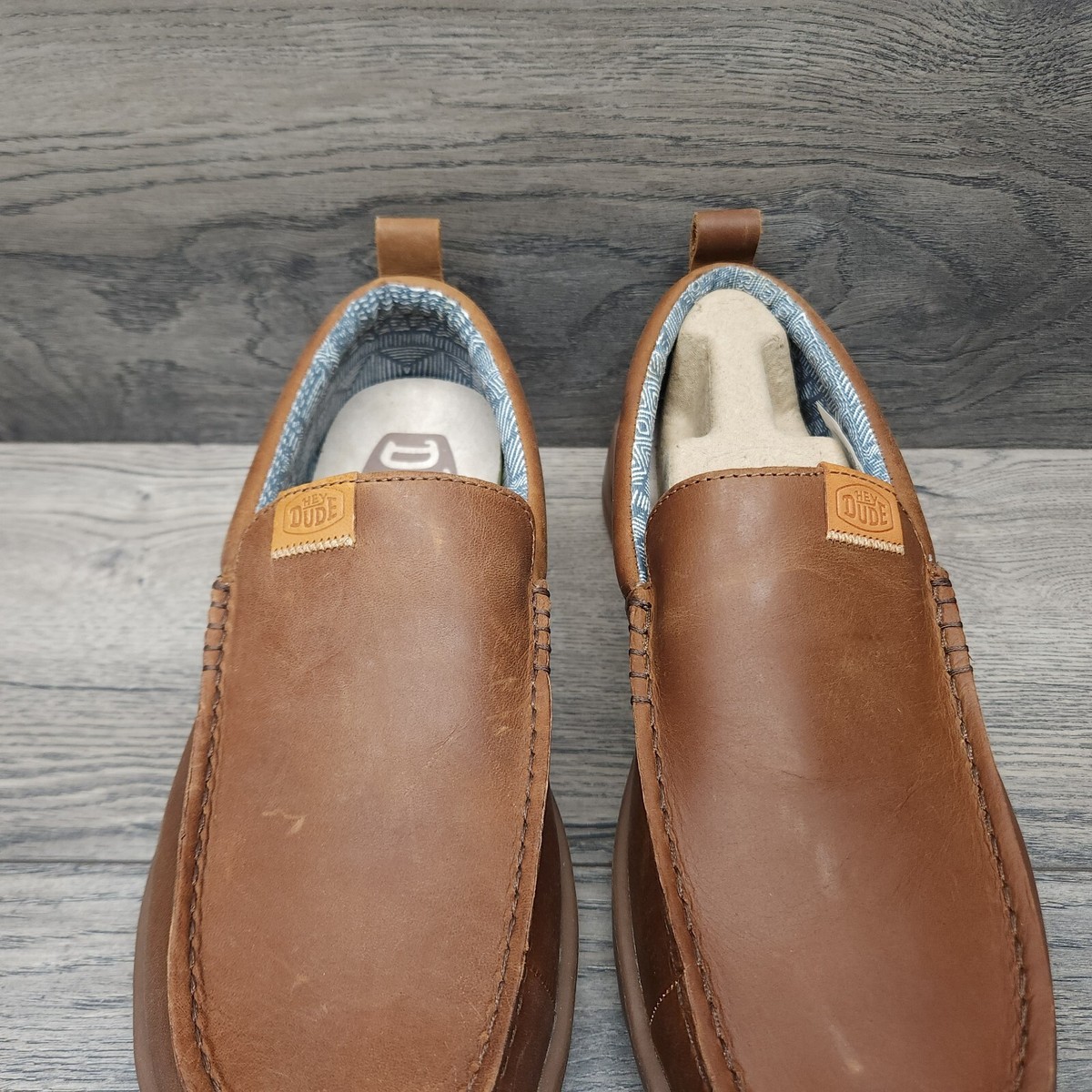 Hey Dude Wally Grip Moc Craft Leather Comfort Shoes Men display picture 1