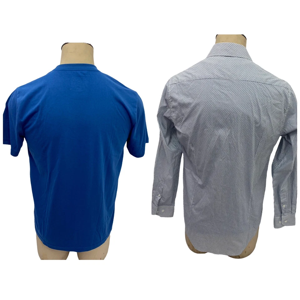 Report Collections Shirt Mens Large Button Up Blue Long Sleeve & Tee - Image 2 of 4