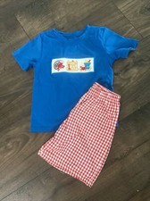 NEW Boutique Boys Shorts Outfit Set Crab Sandcastle 12/18months