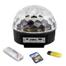PROIETTORE A SFERA LED LUCI EFFETTI DISCOTECA DJ RGB MULTICOLORE USB SD 
