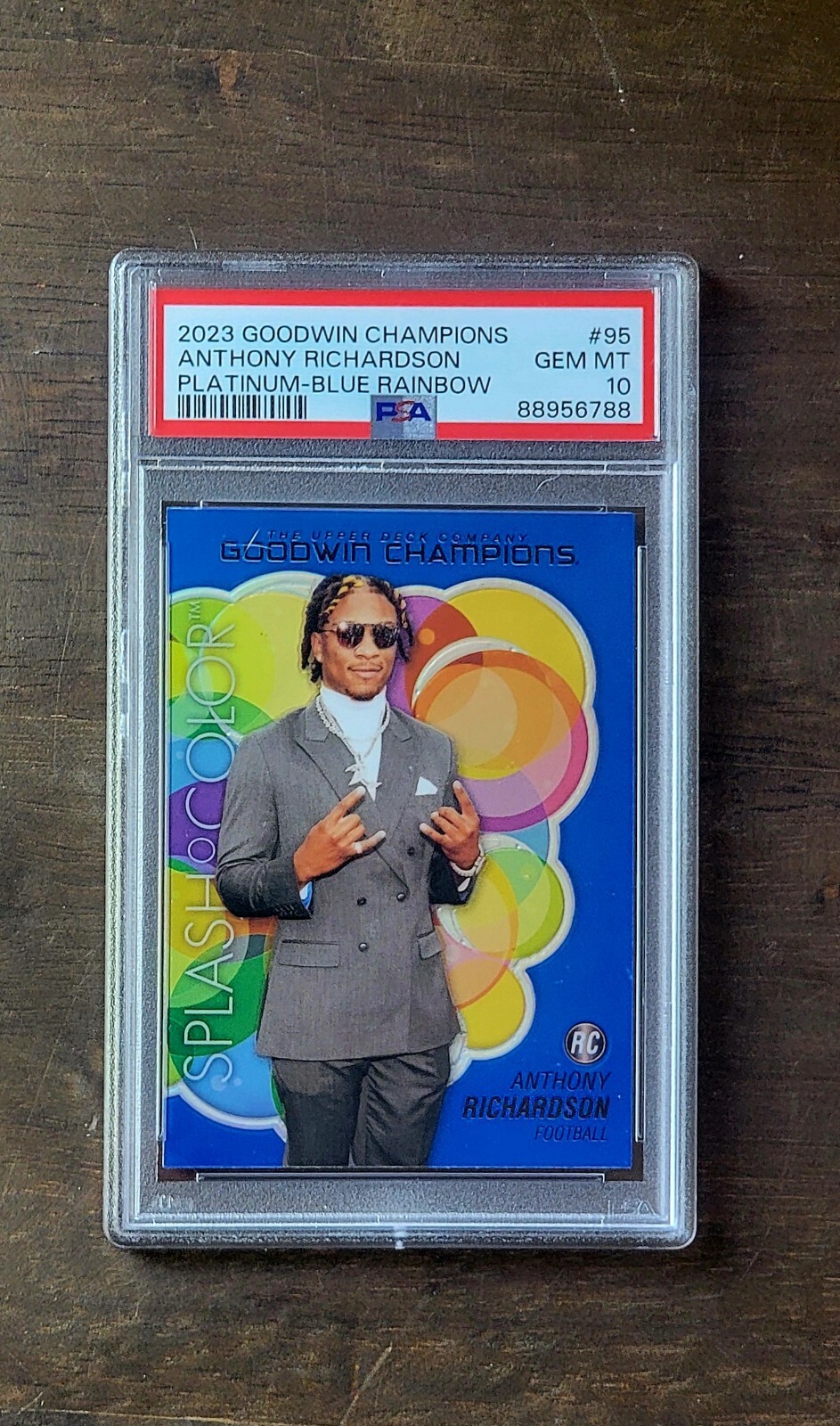 2023 ANTHONY RICHARDSON Goodwin Champions Platinum BLUE RAINBOW PSA 10 Rookie RC
