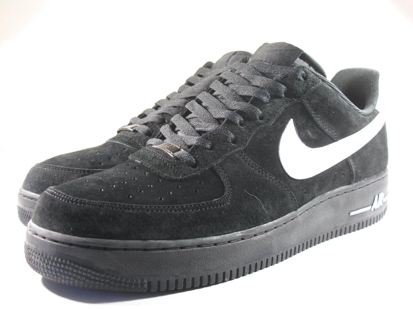 Nike Air Force 1 Low - Black Suede - White 