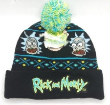 Adult Swim Rick and Morty Pom Beanie Hat Black New With Tags One Size