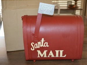 Pottery Barn Santa Claus Mail Mailbox Red Glitter Flag Ebay