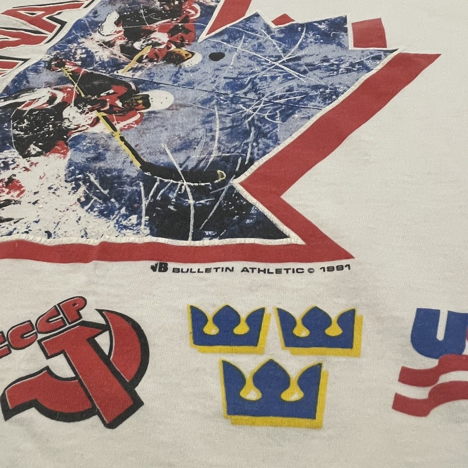 Vintage 1991 Labatt Coupe Canada Cup NHL Hockey Shirt Double Sided Size