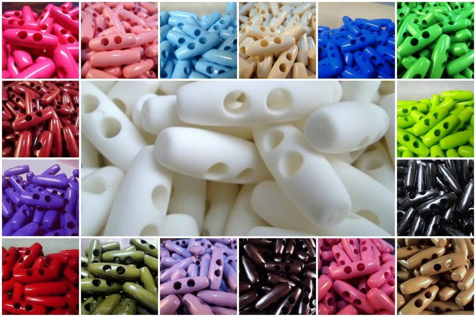 ITALIANBUTTONS B543-25mm 10pcs LARGE-LITTLE PLASTIC TOGGLE ITALIAN BUTTONS-Jacket Coat Sew Bags