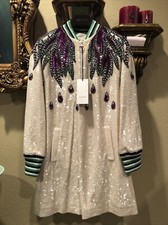 100% Authentic GUCCI Long Sleeves Sequin Embroidered Dress $8698+Tax