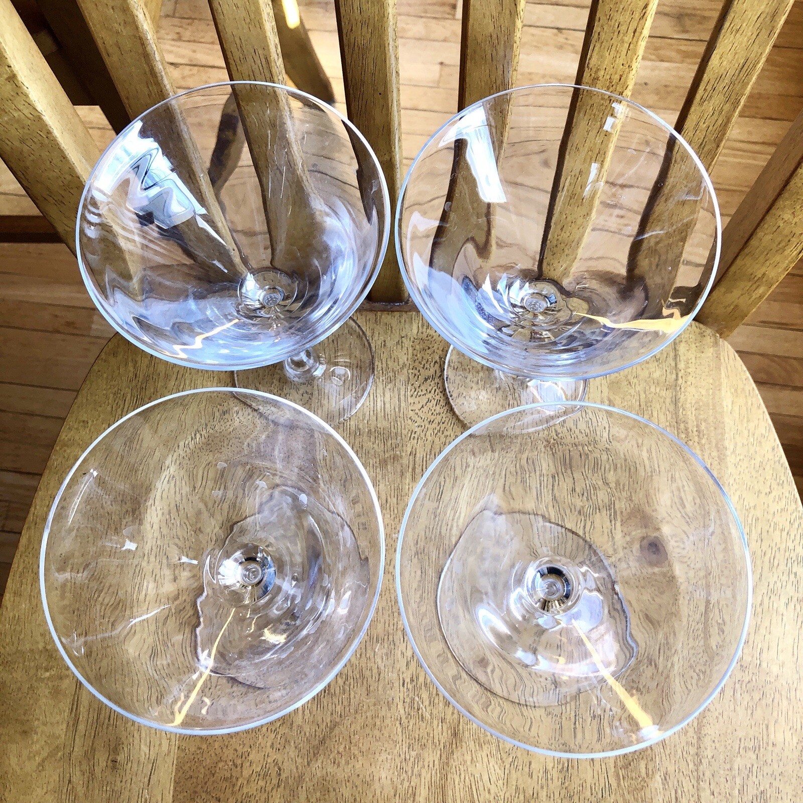 Crate and Barrel Viv Rona Slovakia Crystal Martin in Glasses Set Of 4
