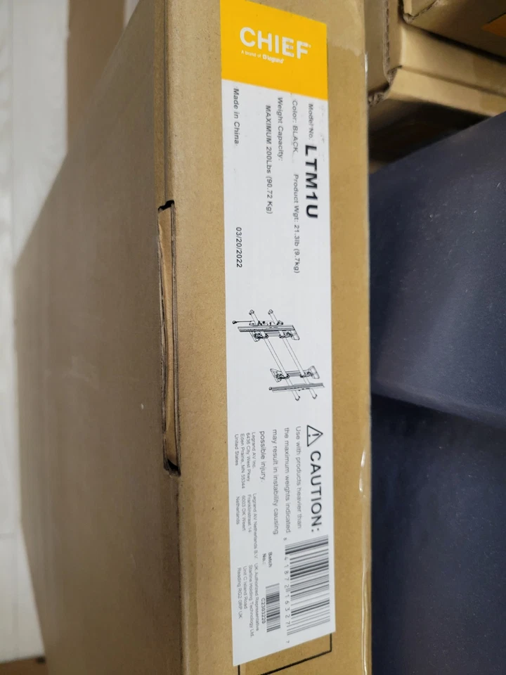 CHIEF TV MOUNT (LTM1U) TILT /WEIGHT CAPACITY-200lb Black 3/20 - Image 2 of 3