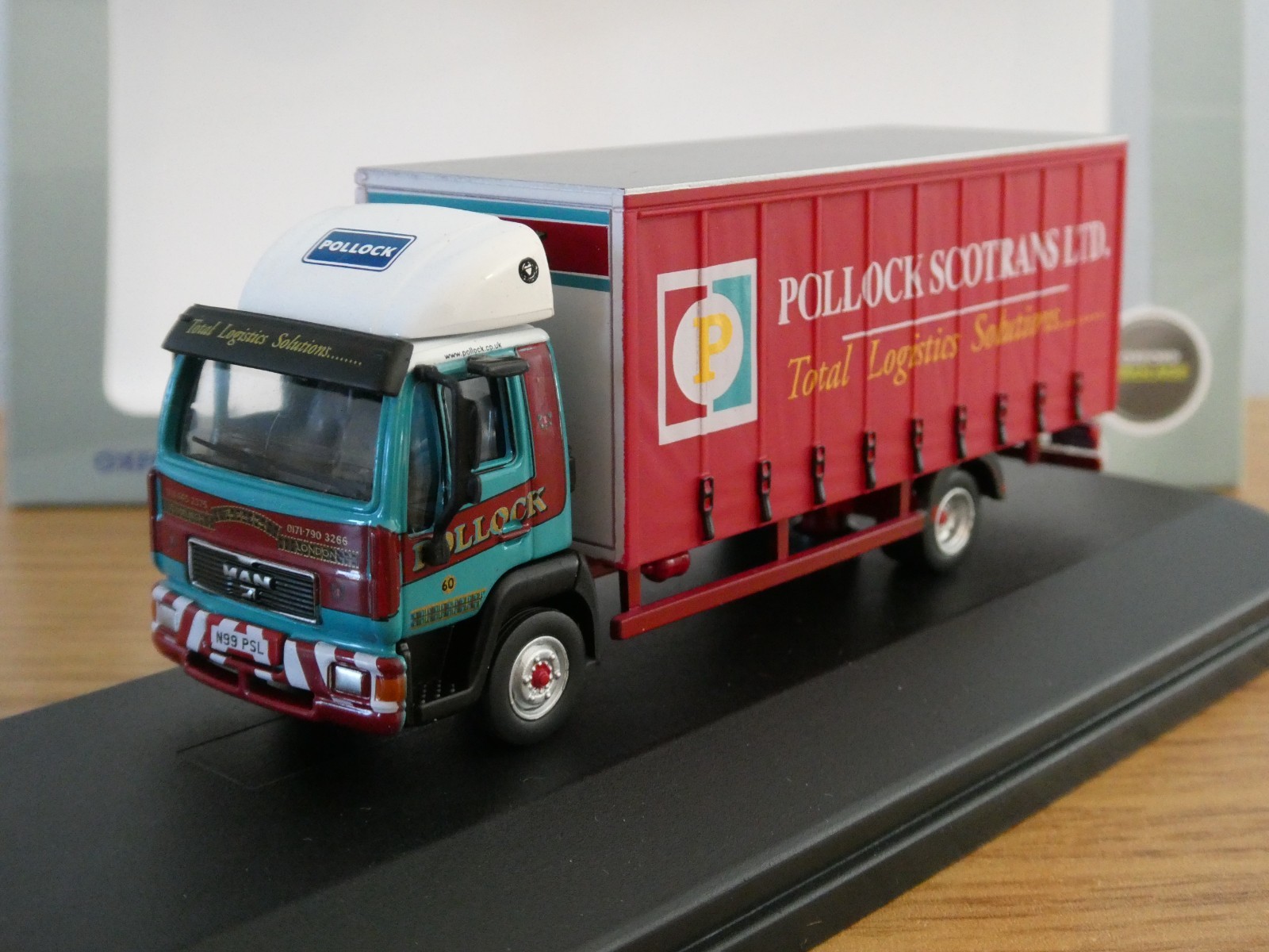 OXFORD POLLOCK SCOTRANS MAN L2000 CURTAINSIDE TRUCK MODEL 76MAN001 1:76