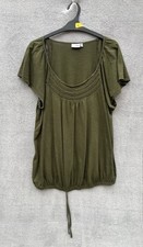 Next Maternity Size 16 Khaki Green 100% Cotton Boho T-Shirt Summer Pregnancy