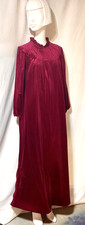 Vintage 1980s Lisanne Night Gown Robe Women Large Long Sleeve Zip Front Reddish